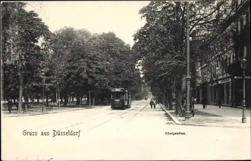 Ak Düsseldorf am Rhein, Königsallee, Straßenbahn