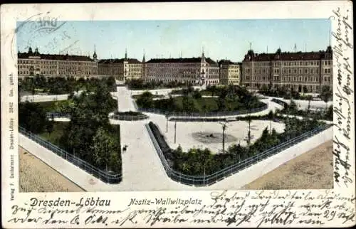 Leuchtfenster Ak Dresden Südwest Löbtau, Nostiz Wallwitzplatz