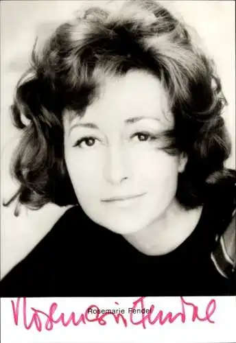 Ak Schauspielerin Rosemarie Fendel, Portrait, Autogramm