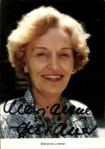 Ak Schauspielerin Marianne Lindner, Portrait, Autogramm