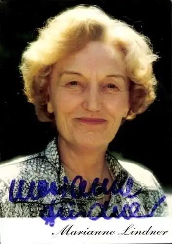 Ak Schauspielerin Marianne Lindner, Portrait, Autogramm
