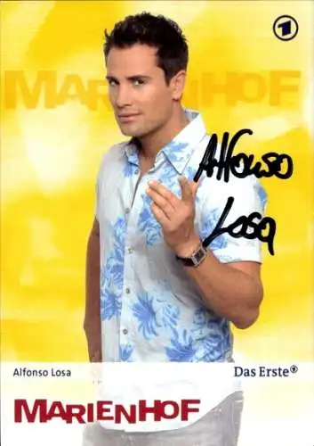 Ak Schauspieler Alfonso Losa, Portrait, Autogramm, Serie Marienhof