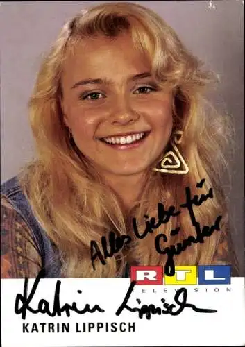 Ak Schauspielerin Katrin Lippisch, Portrait, Autogramm, RTL Television