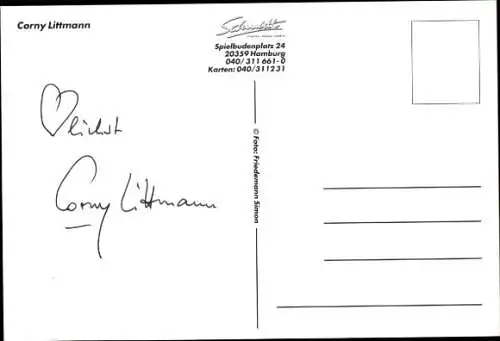 Ak Schauspieler Corny Littmann, Portrait, Autogramm