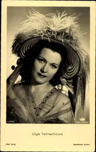 Ak Schauspielerin Olga Tschechowa, Portrait, Hut