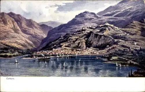 Künstler Ak Perlberg, F., Kotor Cattaro Montenegro, Hafen