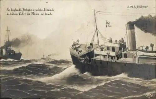 Ak Deutsches Kriegsschiff SMS Möwe, Kleiner Kreuzer, Kaiserliche Marine