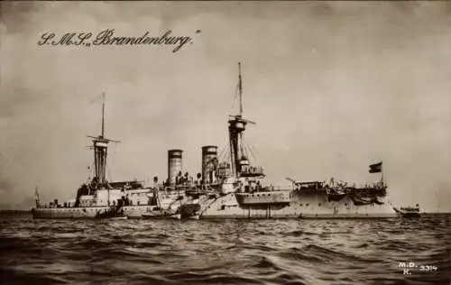 Ak Deutsches Kriegsschiff, SMS Brandenburg, Kaiserliche Marine