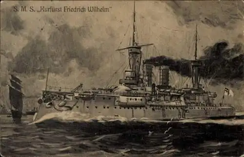 Ak Deutsches Kriegsschiff, SMS Kurfürst Friedrich Wilhelm, Linienschiff, Kaiserliche marine