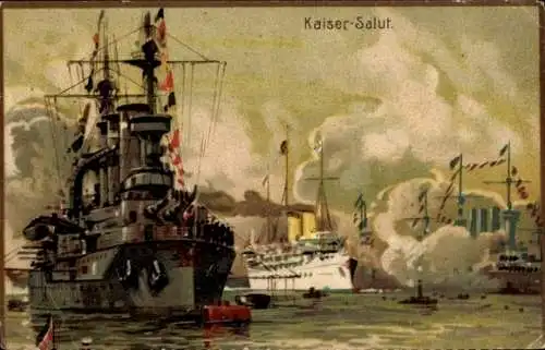 Ak Deutsches Kriegsschiff, Linienschiffe, S.M.S. Hohenzollern, Kaiserliche Marine