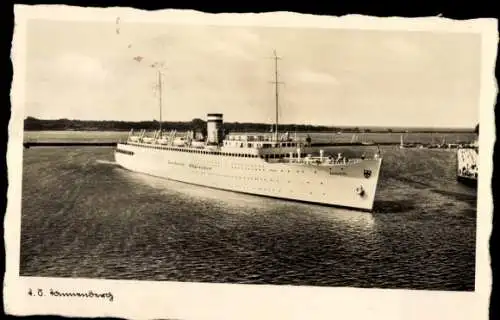 Ak Passagierschiff Tannenberg, HAPAG, Seedienst Ostpreußen