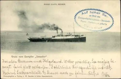 Ak Dampfer Seeadler, Norddeutscher Lloyd Bremen NDL