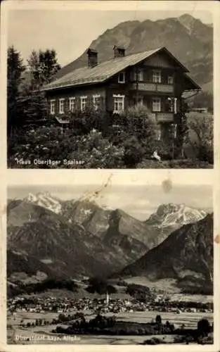 Ak Oberstdorf im Oberallgäu, Wohnhaus Oberjäger Speiser, Totalansicht