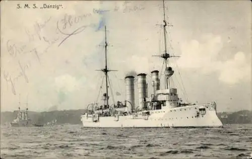 Ak Kriegsschiffe Deutschland, SMS Danzig, Kleiner Kreuzer