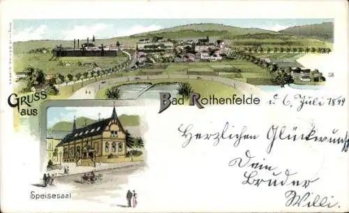 Litho Bad Rothenfelde am Teutoburger Wald, Speisesaal, Totalansicht