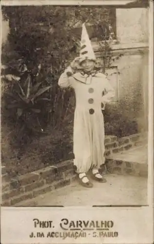 Foto Ak São Paulo Brasilien, Karneval 1925, verkleidete Person