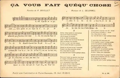 Lied Ak Ca Vous Fait Quequ' Chose, P. Briollet, L. Delormel