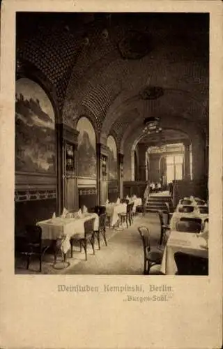 Ak Berlin Mitte, Weinstuben Kempinski, Burgen-Saal, Innenansicht
