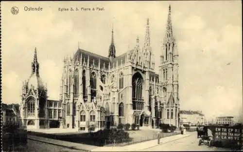 Ak Oostende Ostende Westflandern, Kirche S. S. Pierre et Paul