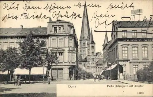 Ak Bonn am Rhein, Kaiserplatz, Münster