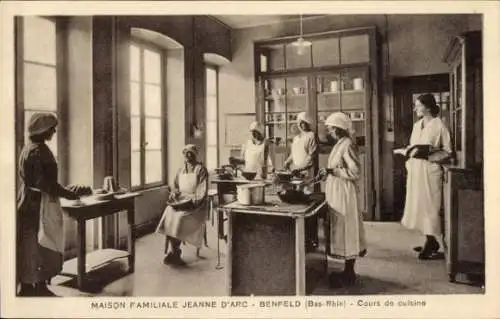 Ak Benfeld Elsass Bas Rhin, Maison Familiale Jeanne d'Arc, Cours de cuisine