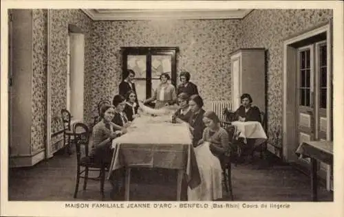 Ak Benfeld Elsass Bas Rhin, Maison Familiale Jeanne d'Arc, Cours de lingerie