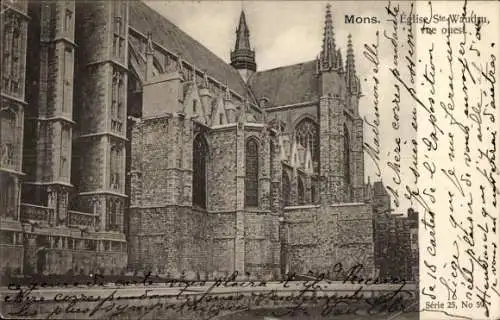 Ak Mons Wallonien Hennegau, Kirche Ste. Waudru
