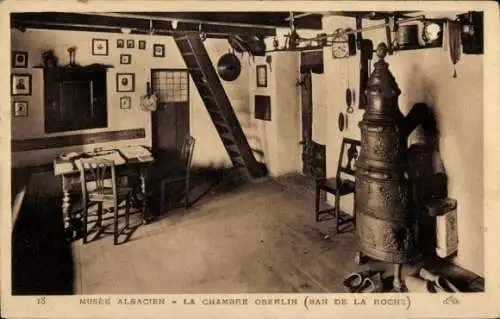 Ak Strasbourg Straßburg Elsass Bas Rhin, Musee Alsacien, La Chambre Oberlin, Ban de la Roche