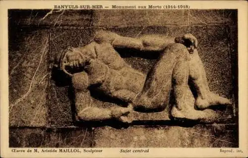 Ak Banyuls sur Mer Pyrénées-Orientales, Monument aux Morts