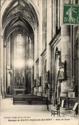 Ak Saint Nicolas de Port Meurthe et Moselle, Basilique, Allee de droite