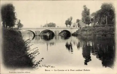 Ak Brive la Gaillarde Corrèze, La Correze et le Pont cardinal Dubois