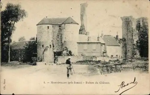 Ak Montépilloy Oise, Ruines du Chateau