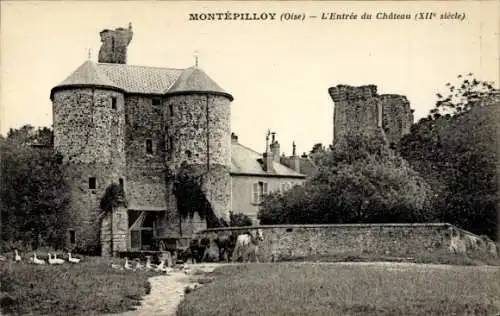 Ak Montépilloy Oise, L'Entree du Chateau