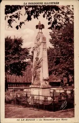 Ak Bugue Dordogne, Le Monument aux Morts