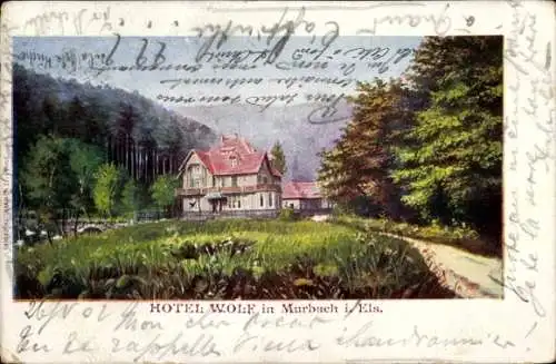 Ak Murbach Haut Rhin, Hotel Wolf