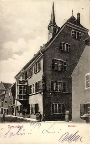 Ak Guebwiller Gebweiler Elsaß Haut Rhin, Ansicht vom Rathaus