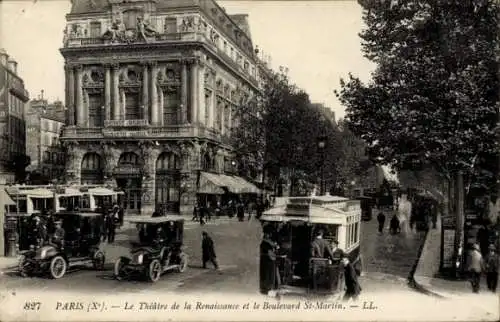Ak Paris X., Théâtre de la Renaissance und Boulevard Saint Martin