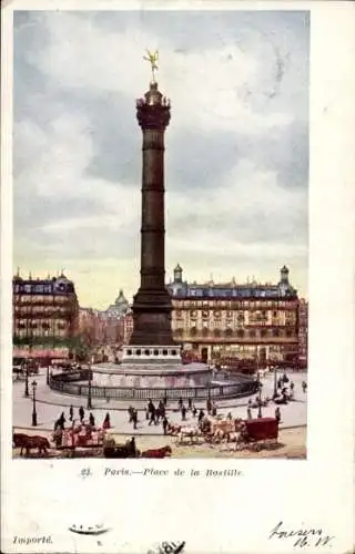 Ak Paris XII Reuilly, Place de la Bastille