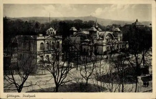 Ak Göttingen, Blick auf den Stadtpark, Straßenansicht