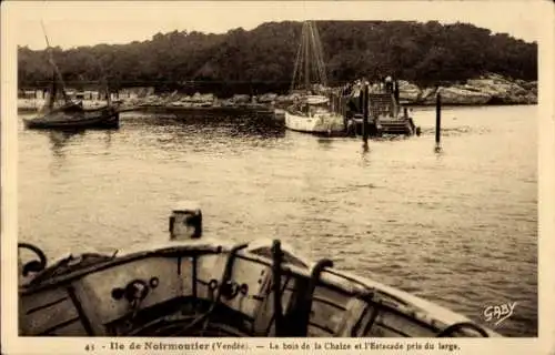 Ak Noirmoutier Vendée, Le bois de la Chaize, l'Estacade pris du large