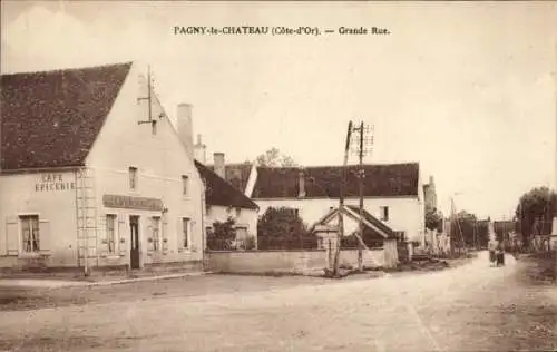 Ak Pagny-le-Chateau Côte-d’Or, Teilansicht, Grande Rue