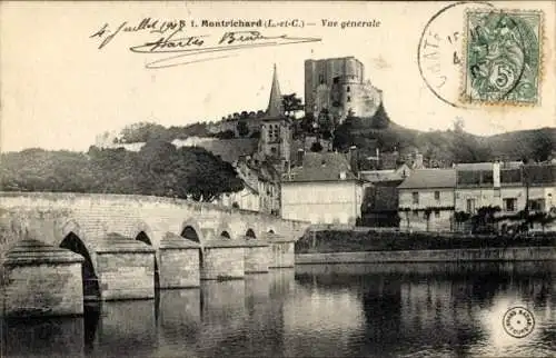 Ak Montrichard Loir et Cher, Teilansicht, Brücke