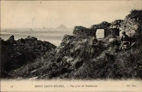 Ak Le Mont Saint Michel Manche, Vue prise de Tombelaine
