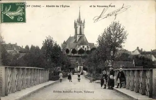 Ak Valencay Indre, Abside de l'Eglise, Nouveau Pont