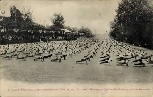 Ak Angers Maine et Loire, Fete Federale de Gymnastique 1909