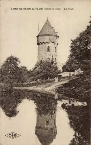 Ak Saint-Germain-du-Plain Saône-et-Loire, Turm