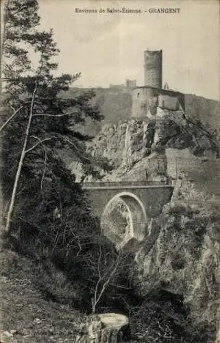 Ak Saint Étienne Loire, Grangent, Brücke, Turm