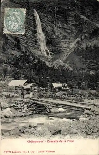 Ak Châteauroux-les-Alpes Hautes Alpes, Cascade de la Pisse