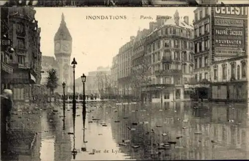 Ak Paris XII, Rue de Lyon, Inondations Janvier 1910