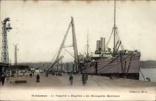 Ak Bordeaux Gironde, Paquebot Magellan des Messageries Maritimes